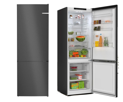 Lodówka Lodówka Bosch KGN492XCF PerfectFit No Frost 203cm Czarna Komora Zero VitaFresh 440L